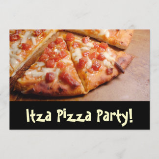 Pizza Party Personalised Card Invitation
