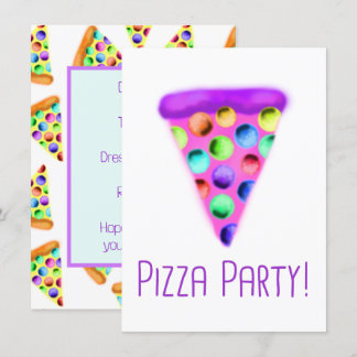 Pizza Party (Purple) Invitation