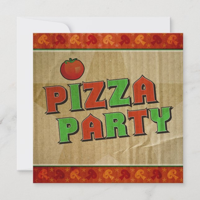 Pizza Party Takeout Box Celebration Invitation (Front)