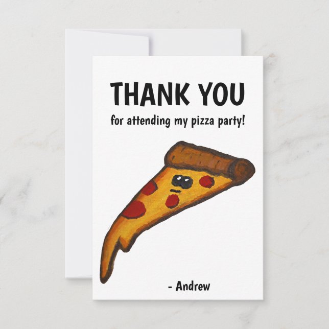 Pizza Party Thank You Card (Front)