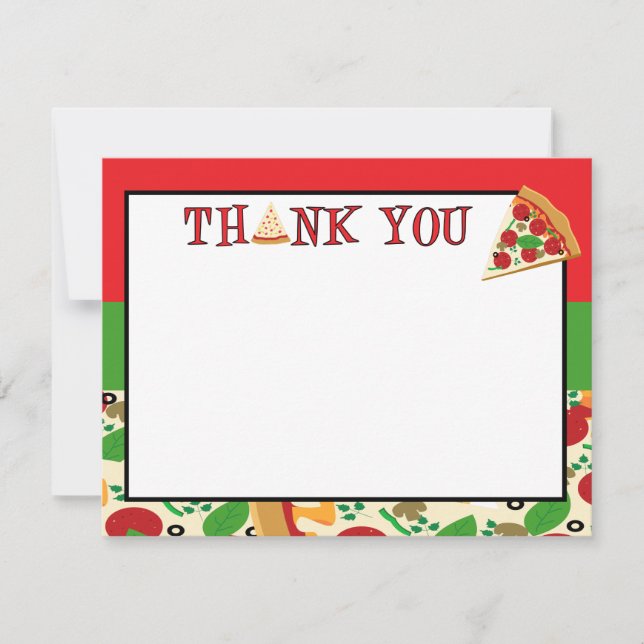 Pizza Party Thank You Card (Front)