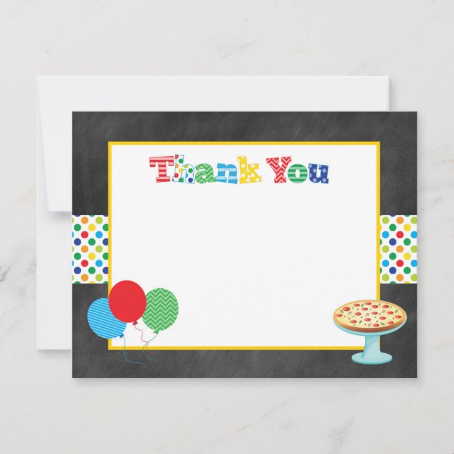 Pizza Party Thank You Note (Front)