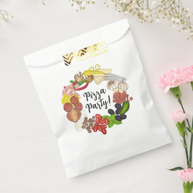 Pizza Party Toppings Italian Food Pizzeria Pie Favour Bags (Sealed)