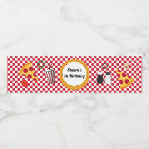 Pizza Party Water Bottle Label