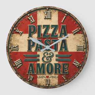 Pizza Pasta Amore Italian Kitchen  Large Clock