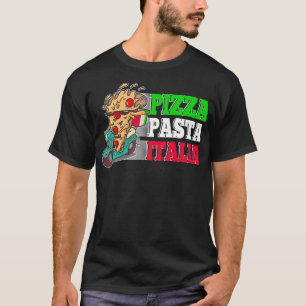 Pizza Pasta Italia Pizza Piece on Italian Scooter T-Shirt