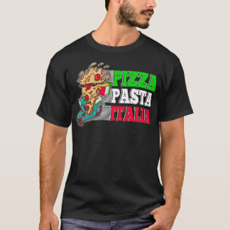 Pizza Pasta Italia Pizza Piece on Italian Scooter T-Shirt