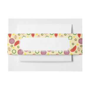 Pizza Pattern 2 Invitation Belly Band