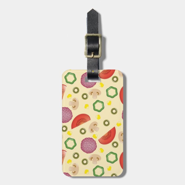 Pizza Pattern 2 Luggage Tag (Front Vertical)