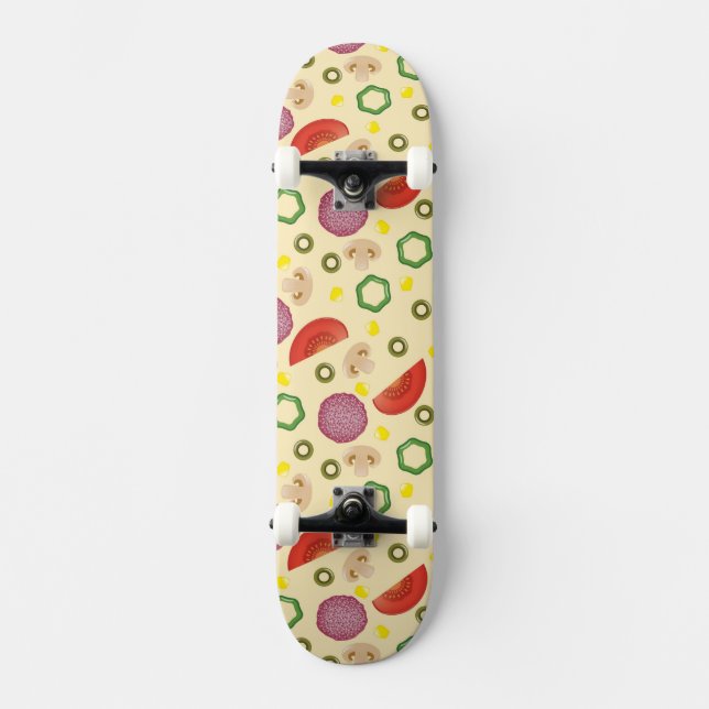 Pizza Pattern 2 Skateboard (Front)