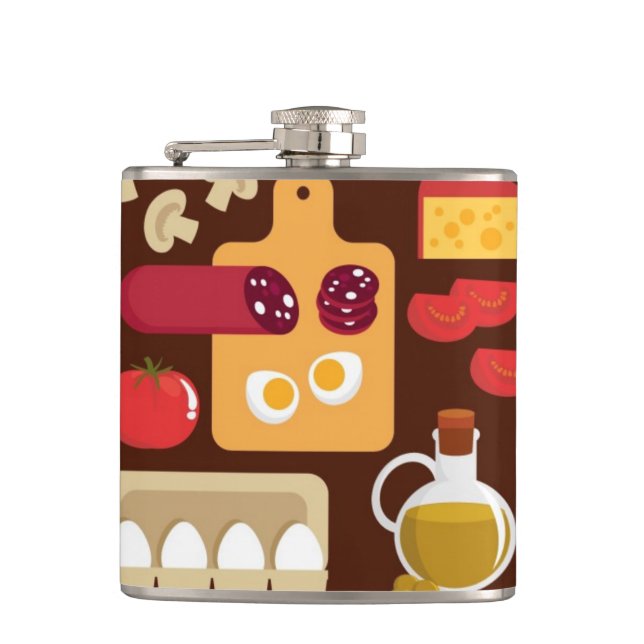Pizza Pattern Hip Flask (Front)