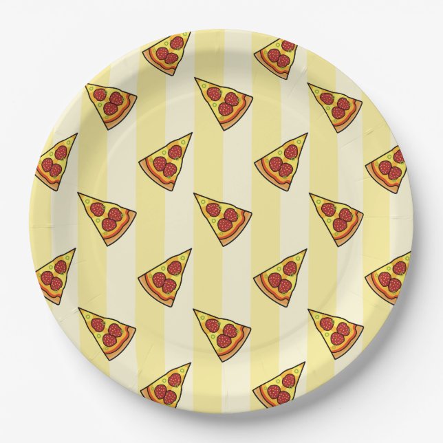 Pizza Pattern Paper Plate (Front)