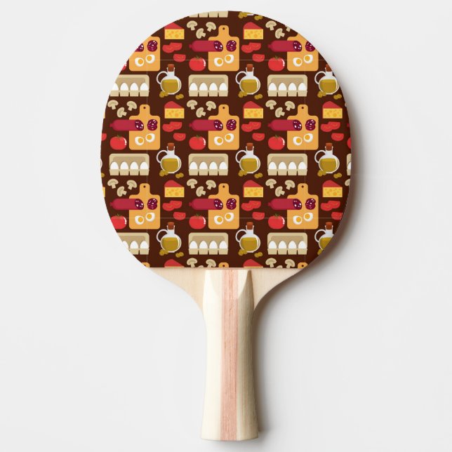 Pizza Pattern Ping Pong Paddle (Front)