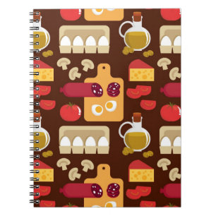 Pizza Pattern Spiral Notebook