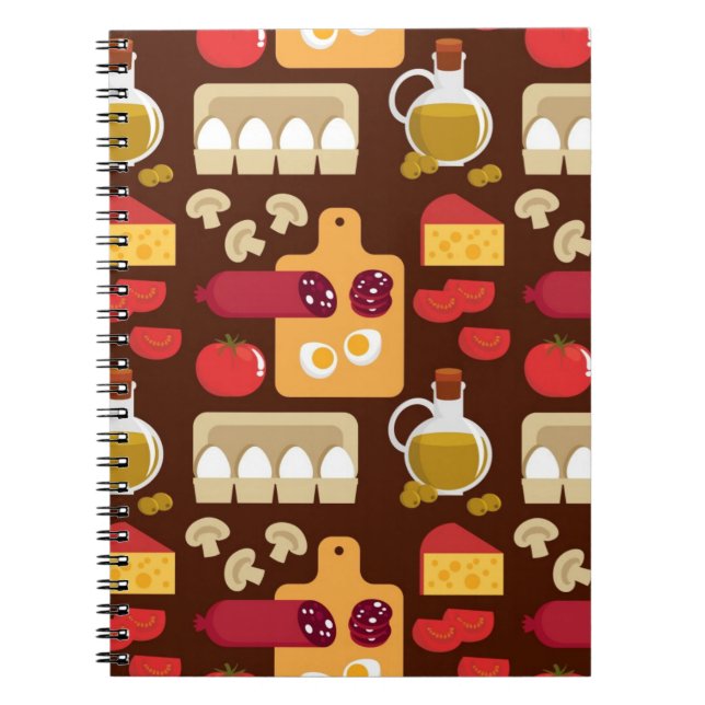 Pizza Pattern Spiral Notebook (Front)