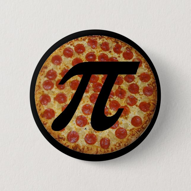 Pizza PI 6 Cm Round Badge (Front)