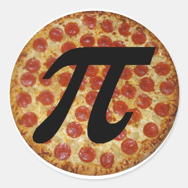 Pizza PI Classic Round Sticker (Front)