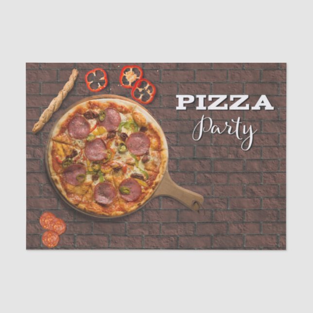 Pizza Pie Party on Brick Tissue Paper (Front)