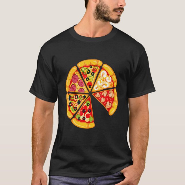 Pizza Pie & Slice Dad And Son Matching Pizza Fathe T-Shirt (Front)