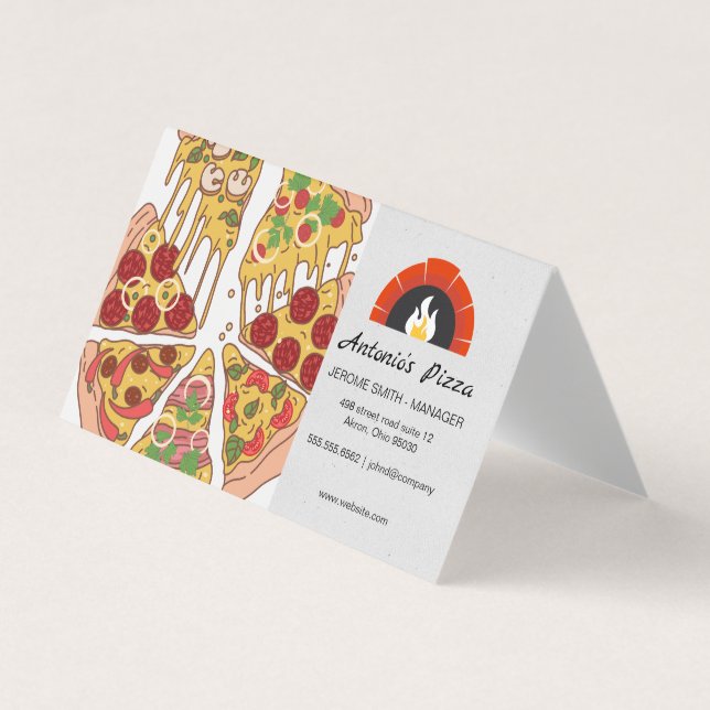 Pizza Pie Slices | Brick Oven Business Card (Front)