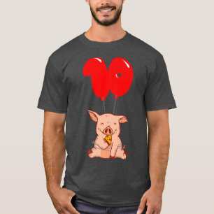 Pizza Pig 10th Birthday Kids Balloon Party T-Shirt