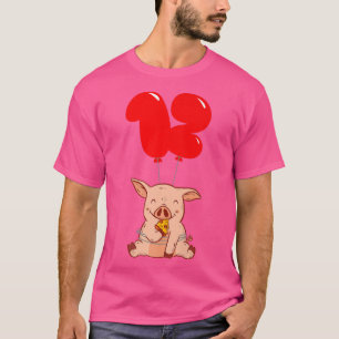 Pizza Pig - 12th Birthday - Kids Balloon Party Pre T-Shirt