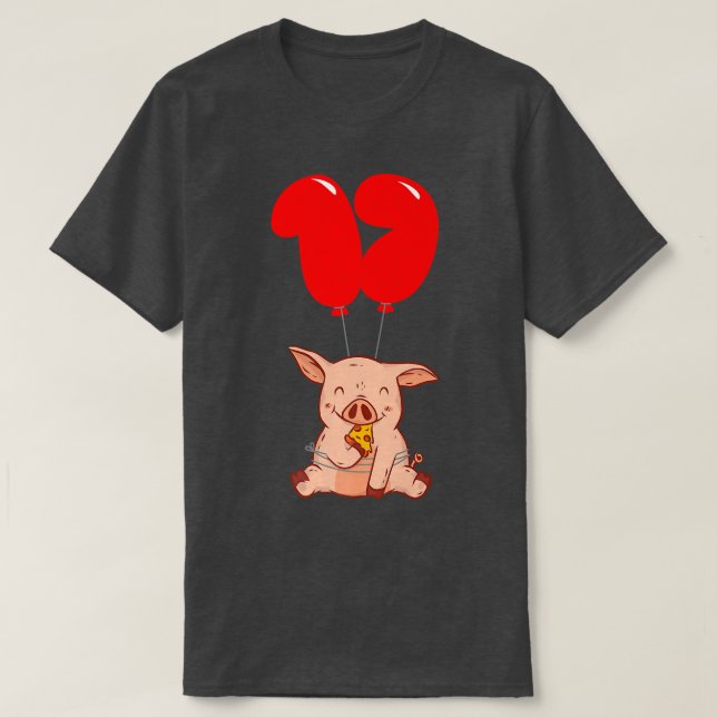 Pizza Pig - 17th Birthday - Kids Balloon Party Pre T-Shirt (Design Front)