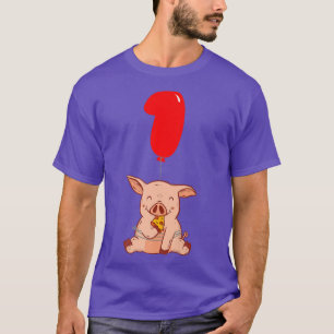 Pizza Pig  1st Birthday  Kids Balloon Party  T-Shirt