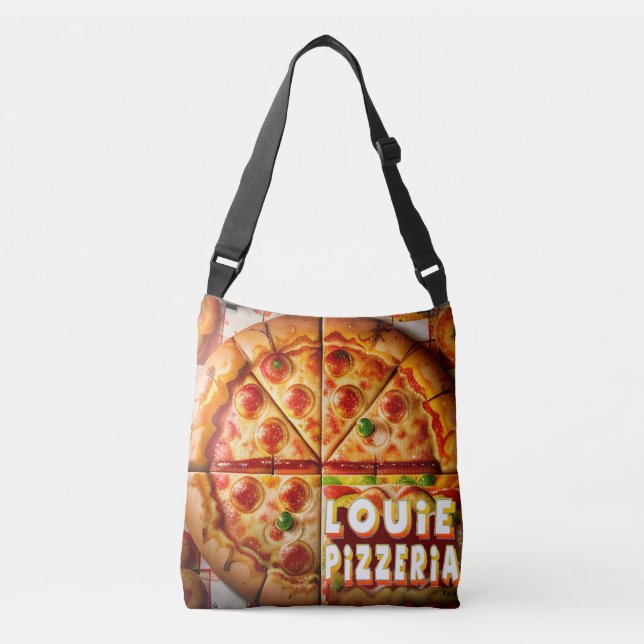 Pizza Pizzeria Design Crossbody Bag (Front)