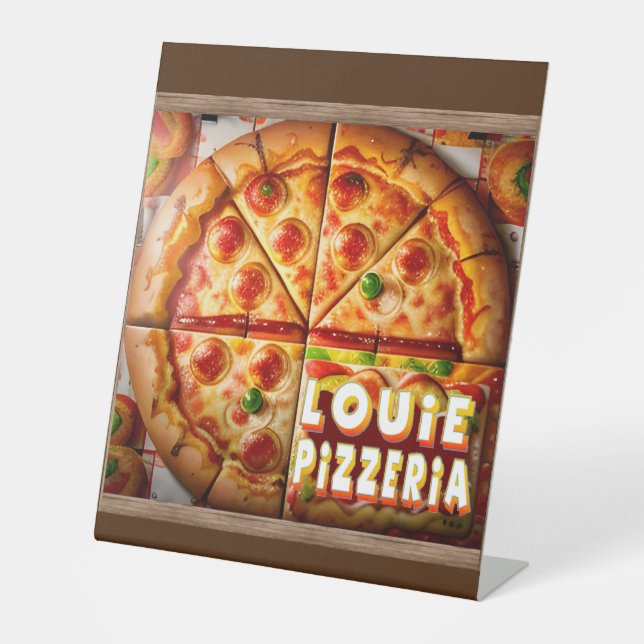 Pizza Pizzeria Design Pedestal Sign (Front)