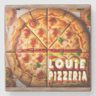 Pizza Pizzeria Design Stone Coaster