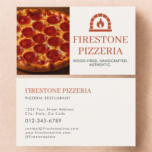Pizza Pizzeria Restaurant Catering Service Photo Business Card
