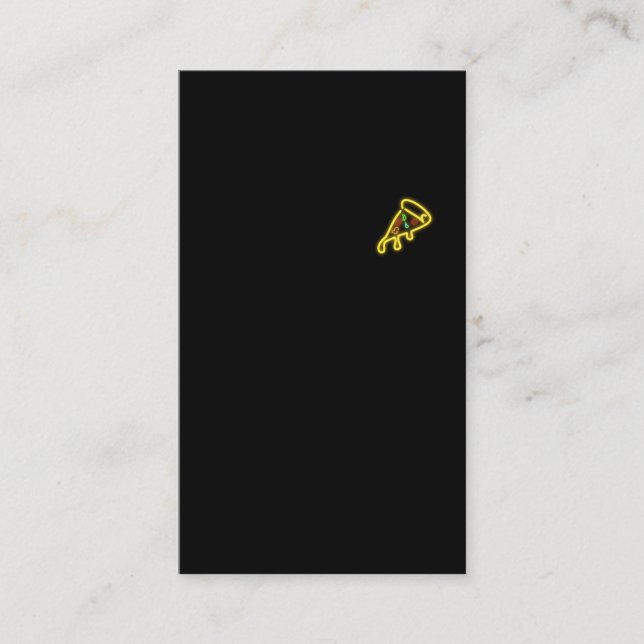 Pizza Pocket T-shirt Neon Fast Food Business Card (Front)