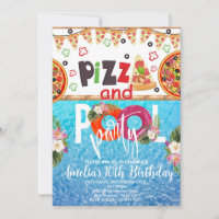 Pizza Pool Party Birthday, Pool Party Birthday