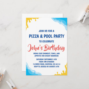 pizza pool party invitation