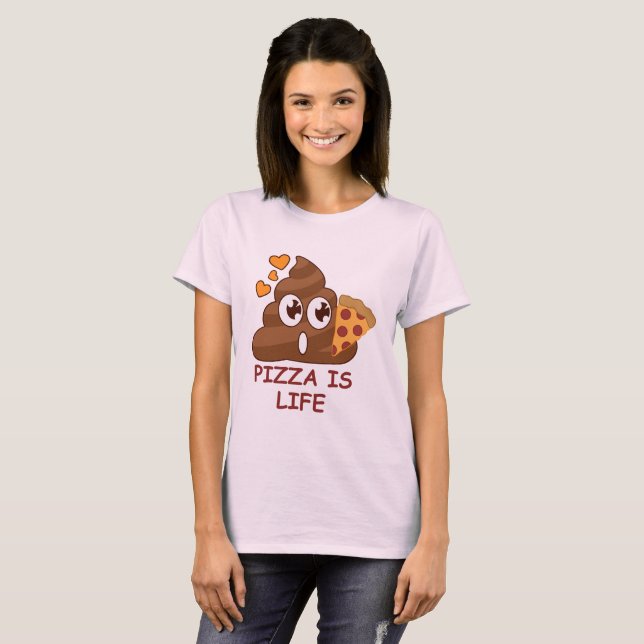 Pizza Poop Emoji T-Shirt (Front Full)