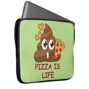 Pizza Poop Life Laptop Sleeve