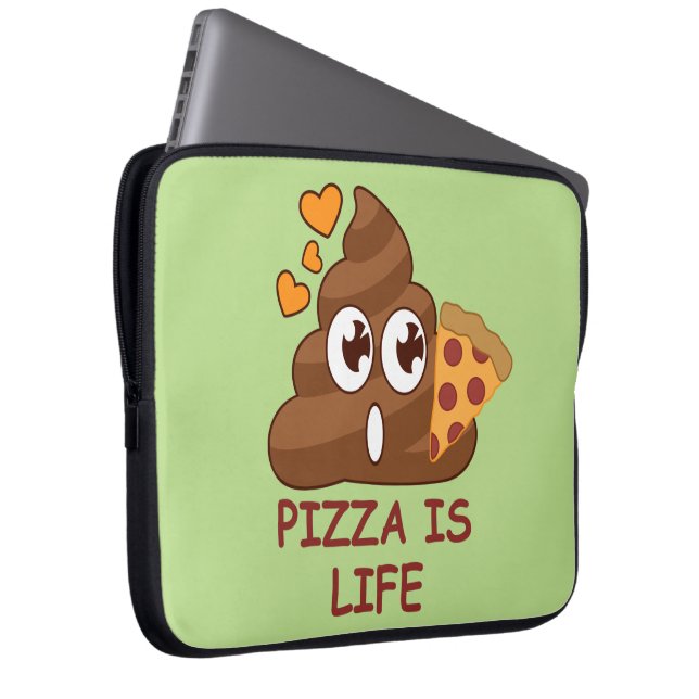 Pizza Poop Life Laptop Sleeve (Front Right)