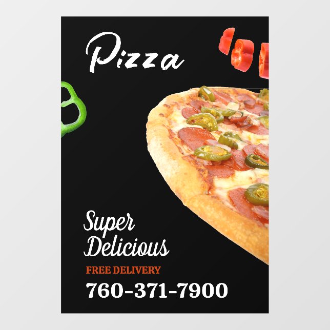 Pizza Promo Custom Window Cling (Sheet)