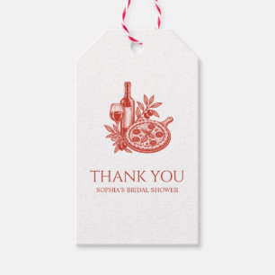 Pizza Prosecco Terracotta Italian Bridal Shower Gift Tags