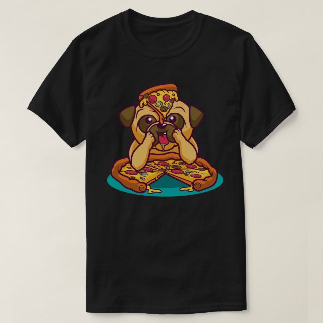 Pizza Pug T-Shirt (Design Front)