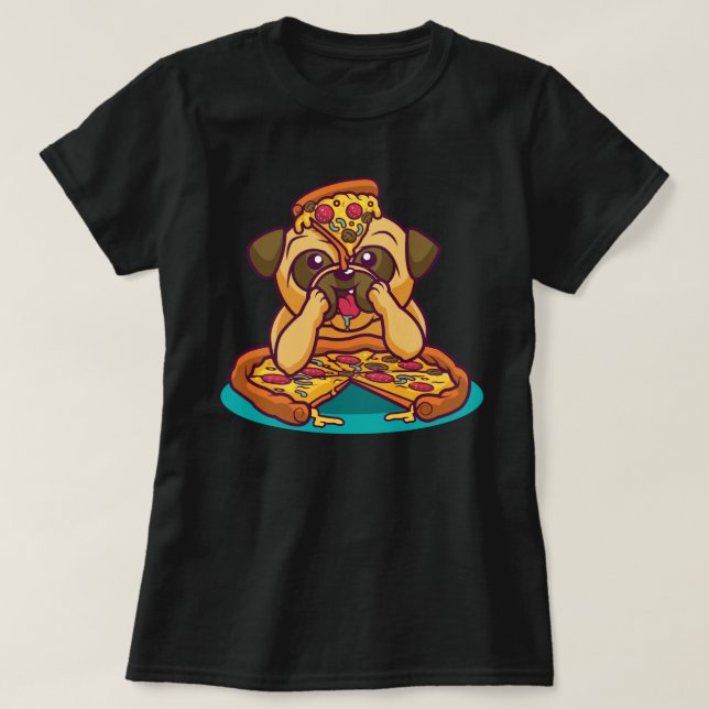 Pizza Pug T-Shirt (Design Front)