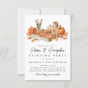 Pizza & Pumpkin Painting Halloween Invitation