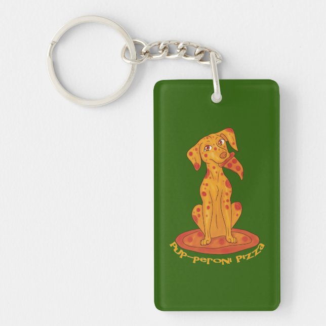 Pizza Puppy Key Ring (Front)