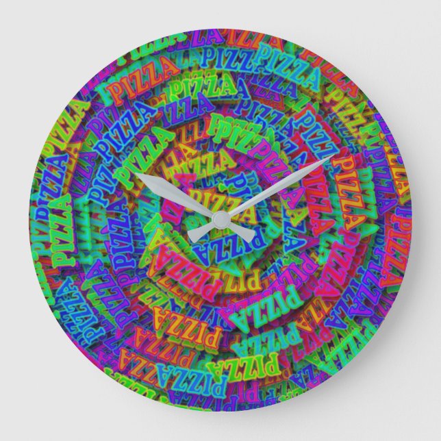 Pizza Rainbow Large Clock (Front)