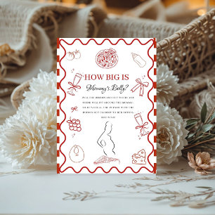 Pizza red Baby How big Mommy' baby Shower sign