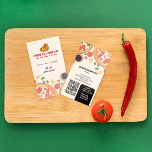 Pizza Restaurant Business   Minimalist Sketch Business Card