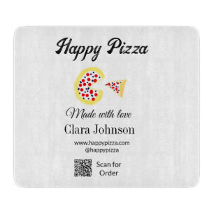 Pizza restaurant cafe pizzeria scan QR code order Cutting Board