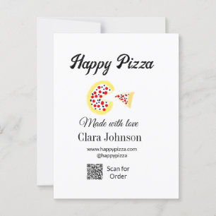 Pizza restaurant cafe pizzeria scan QR code order Postcard