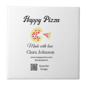 Pizza restaurant cafe pizzeria scan QR code order  Tile